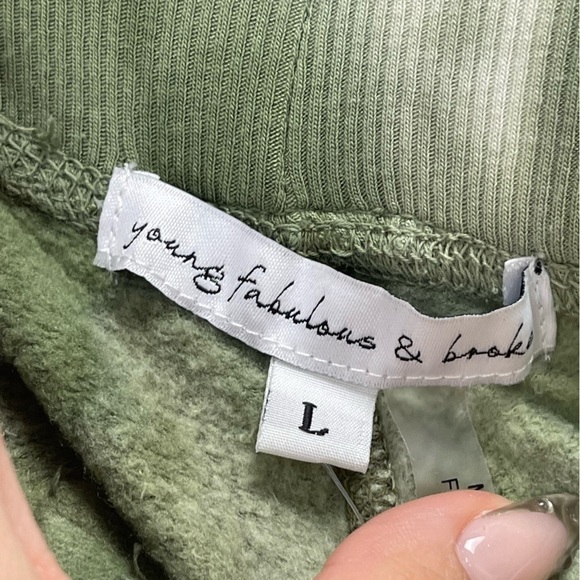 Young Fabulous & Broke Green Dip Tie Dye Joggers Size Large‎ Women - Picture 8 of 13